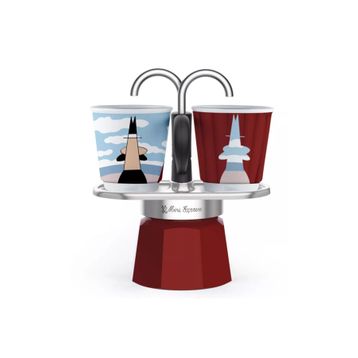 Bialetti Mini Express Mokapot Magrite + 2 Espresso Fincanı
