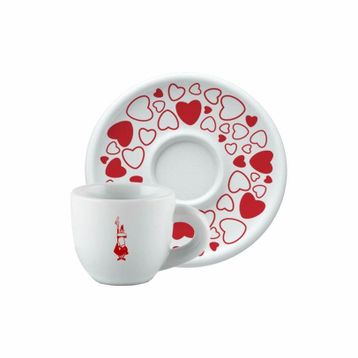 Bialetti Y0tz100 Beyaz ve Kırmızı Cappuccino Fincan