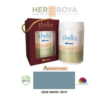 Bianca Çelik Mavisi 500 ML Stella Su Bazlı Saf Akrilik Boya