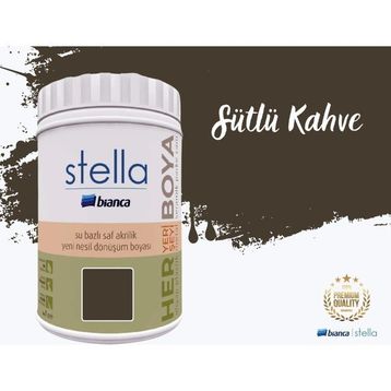 Bianca Stella Su Bazlı Saf 1 lt Sütlü Kahve Akrilik Boya