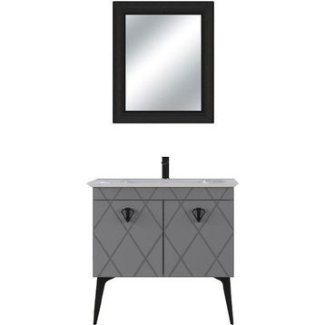 Biani Cosmos 90 cm Matt Anthracite Banyo Dolabı