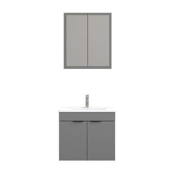 Biani Fix Loft 65 cm Mat Gri Banyo Dolabı