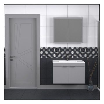 Biani Fix Loft 85 CM Mat Gri Banyo Dolabı