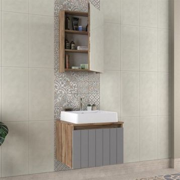 Biani Nevada 60 cm Antrasit Banyo Dolabı