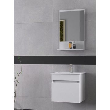 Biani Tome 50 cm Mat Beyaz Banyo Dolabı