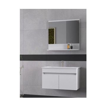 Biani Tome 80 cm Mat Beyaz Banyo Dolabı