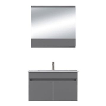 Biani Tome 80 cm Mat Gri Banyo Dolabı