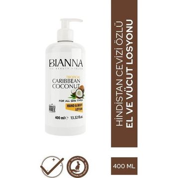 Bianna Hindistan Cevizi Özü Paraben İçermeyen 400 ml El ve Vücut Losyonu