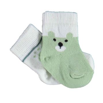 Bibaby 68413 Biorganic Happy Bear Yeşil 2'li Çorap