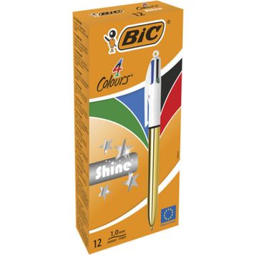 Bic 964774 4 Colours Shine Altin Gövde Tükenmez Kalem