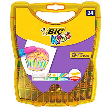 Bic Çantalı 24'lü Plastik Kutu Yağlı Pastel Boya