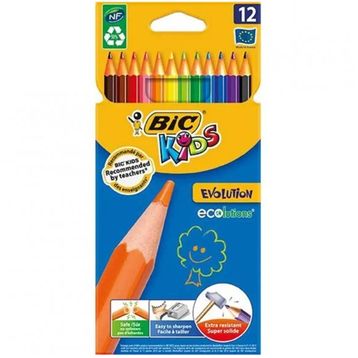 Bic Evolution 829029 12 Renk Karton Kutu Kuru Boya