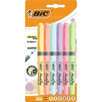 Bic Grıp Pastel 6'lı Fosforlu Kalem
