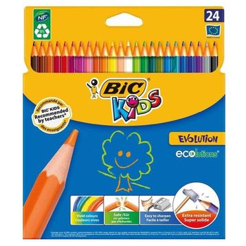 BIC Kids Evolution Stripes Kuru Boya Kalemi, 24'lü Kutu