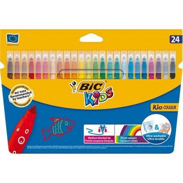 Bic Kids Tropicolors 24 Adet Kuru Boya Kalemi + 24 Adet Kid Couleur Keçeli Boya Kalemi