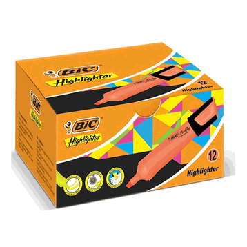 Bic Markıng Flat Hıghlıghter 12'li Turuncu Fosforlu Kalem