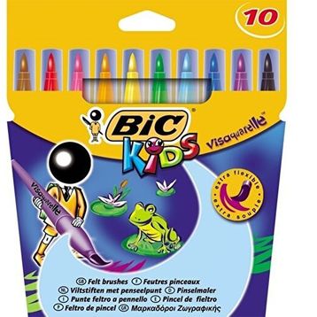 Bic Visa Fırça Uçlu Keçeli 10'lu Boya Kalemi