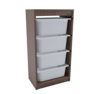 Bienwood BİE-4004 4'lü Plastik Çekmeceli Ahşap Raf