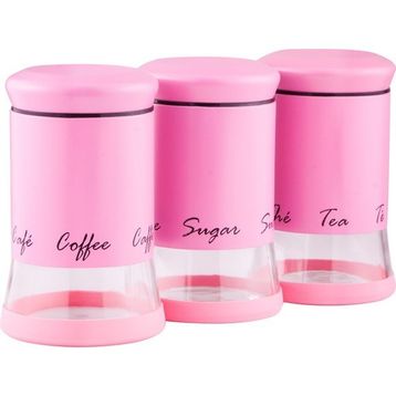 Biev ALG602 Pembe 3'lü Kavanoz Seti