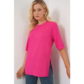 Bigdart 4332 Fuşya Örme Kadın T-shirt