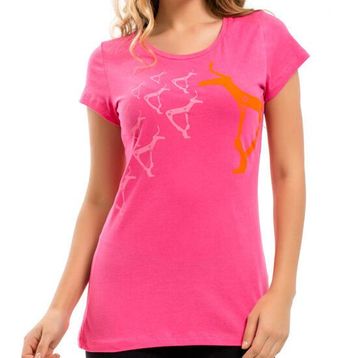 Biggdesign B.C.3000 Geyik Pembe Kadın T-shirt