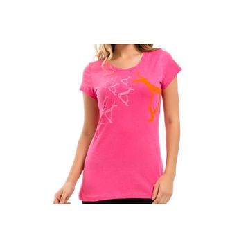 Biggdesign B.C.3000 Geyik Pembe Kadın T-shirt