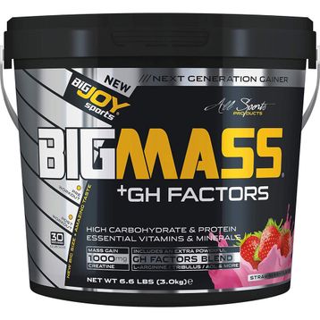 Bigjoy Çilek Aromalı 3000 gr Bigmass Gh Factor Karbonhidrat Tozu