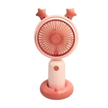 Bigmate YM88178 Taşınabilir Serinletici Işıklı Şarjlı Pembe 2 Kademeli Hız Ayarı Mini El Fanı Vantilatör