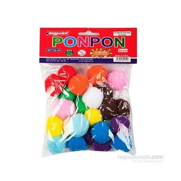 Bigpoint 5 cm 10 Renk 25'li Poşet Ponpon