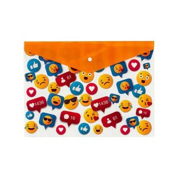 Bigpoint A4 Emoji Desenli Çıtçıtlı Dosya