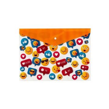 Bigpoint A4 Emoji Desenli Çıtçıtlı Dosya