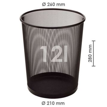 Bigpoint BP41095 Siyah Metal Perfore Çöp Kovası