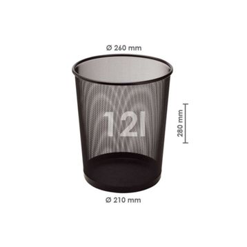 Bigpoint BP41095 Siyah Metal Perfore Çöp Kovası