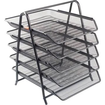 Bigpoint BP41595 5'li Siyah Metal Perfore Evrak Rafı