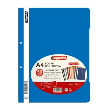 Bigpoint Eco PP A4 Mavi 10'lu 500 Adet Telli Dosya