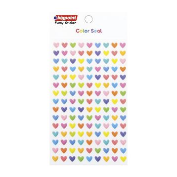 Bigpoint Renkli Kabartma Kalpler Sticker