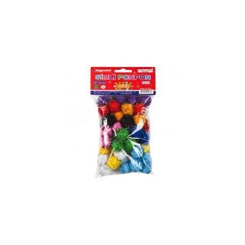 Bigpoint Simli 3 cm 10 Renk 50'li Poşet Ponpon