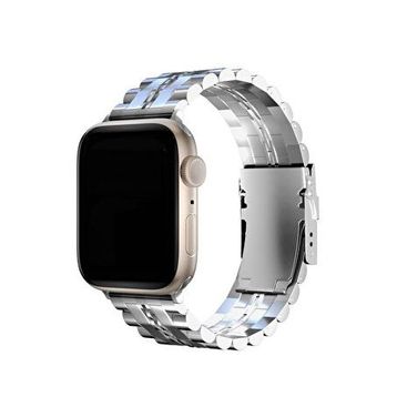 Bikordon Apple Watch Uyumlu Bright Gray Steelmaster Loop Gri Çelik Akıllı Saat Kordon