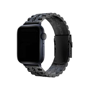 Bikordon Apple Watch Uyumlu Steelmaster Siyah Loop Çelik Akıllı Saat Kordonu