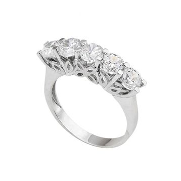 Bilezikhane 14 Ayar Beyaz Altın Swarovski Beştaş 3.90 Gram