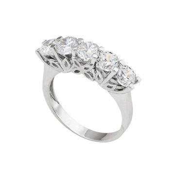 Bilezikhane 14 Ayar Beyaz Altın Swarovski Beştaş 3.90 Gram