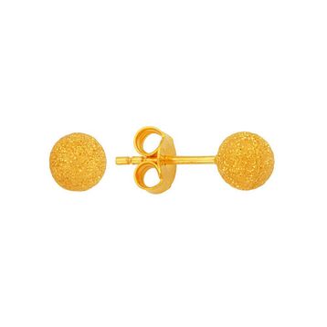 BİLEZİKHANE 22 Ayar Altın Top Küpe Kumlu 1.40 Gram 22KPE0045