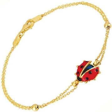 Bilezikhane Kırmızı Uğur Böcekli 14 Ayar Altın Bileklik