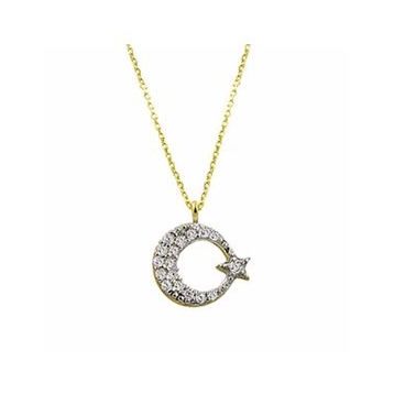 Bilezikhane Küçük Ay Yıldız 1.58 Gram 14 Ayar Altın Kolye