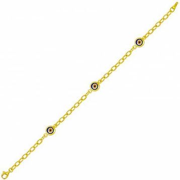 Bilezikhane Nazarboncuğu Mineli 1.45 Gram 14 Ayar Altın Küpe
