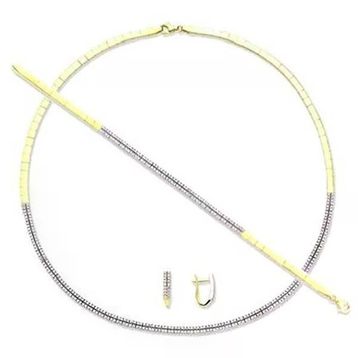 Bilezikhane Oval Düğün Takım 24,13 Gram 2 Sıra İki Renkli 14 Ayar Altın