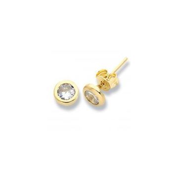 Bilezikhane Tek Taş Oval 0.95 Gram 14 Ayar Altın Küpe
