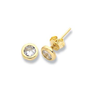 Bilezikhane Tek Taş Oval 0.95 Gram 14 Ayar Altın Küpe