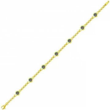 Bilezikhane Yedili Kuş Gözlü 14 Ayar Altın Bileklik