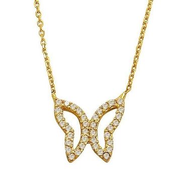 Bilezikhane Yeşil Kelebek Sonsuzluk 2.88 Gram 14 Ayar Altın Kolye